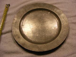 Antique Pewter Plate Or Charger - 9 