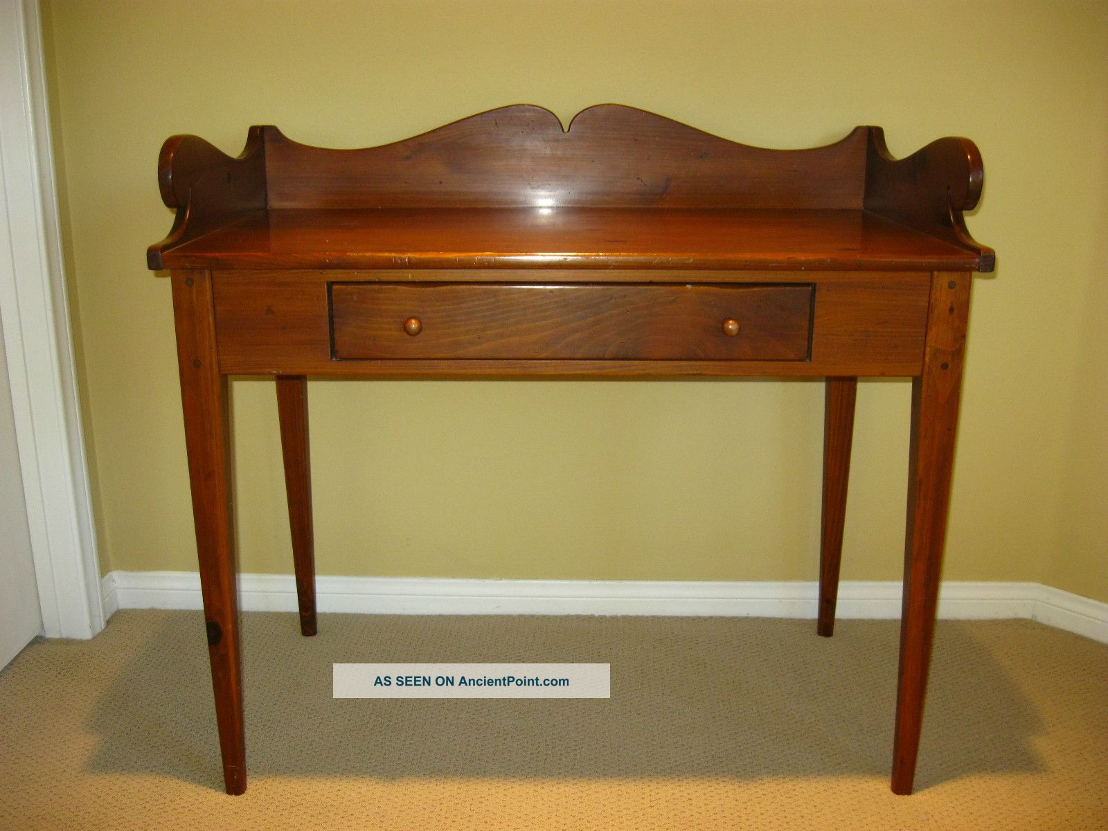 Vintage Ethan Allen Pine Library Desk Wood Table