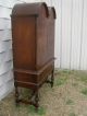 C 1920 ' S Antique Walnut Double Dome Blind Hutch Carved Cabinet Shelves Drawer 1900-1950 photo 9