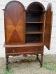 C 1920 ' S Antique Walnut Double Dome Blind Hutch Carved Cabinet Shelves Drawer 1900-1950 photo 1