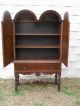 C 1920 ' S Antique Walnut Double Dome Blind Hutch Carved Cabinet Shelves Drawer 1900-1950 photo 2