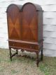 C 1920 ' S Antique Walnut Double Dome Blind Hutch Carved Cabinet Shelves Drawer 1900-1950 photo 3