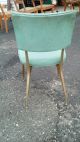 Set Of 4 Mid Century Eames Era Aqua Brass? Legs Kitchen Chairs Dirty Not Damaged 1900-1950 photo 2