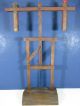 Rare Museum Quality 18th C.  American Painted Adjustable Ratchet Wooden Lighting Primitives photo 10