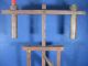 Rare Museum Quality 18th C.  American Painted Adjustable Ratchet Wooden Lighting Primitives photo 1
