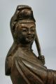 D463: Real Old Japanese Wood Carving Kannon With Child Statue W/fantastic Work Statues photo 1