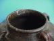 Large Antique Chinese Pottery Olive Green/brown Glaze Storage Pot 13.  5 
