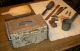 Antique 1700s - 1800s Primitives Hide Chest Kitchen Tools Chalk Board Etc Vafo Primitives photo 4