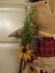Primitive Folkart Vintage Grungy Lady Bug Bee Doll Crows And Sunflowers Primitives photo 4