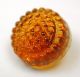 Antique Charmstring Glass Button Honey Color Cake Mold Swirl Back Buttons photo 1