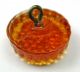 Antique Charmstring Glass Button Honey Color Cake Mold Swirl Back Buttons photo 3