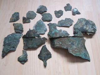 Fragments Of Corinthian Bronze Military Helmet 500bc - Ic Ad photo