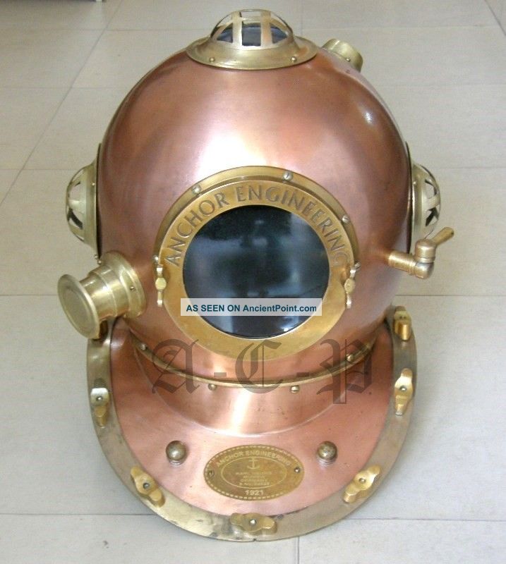 Antique Look Anchor Engineering Diving Helmet Collectible Marine Diver ' S Helmet Diving Helmets photo