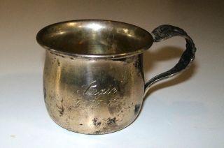 Vintage Reed Barton X567 Sterling Silver 40g Baby Juice Cup Engraved Angie 1975 photo