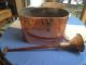 Antique Copper Kettle Laundry Boiler With Flood City Washing Plunger Must L@@k Other photo 3