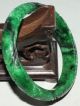 Ancient Chinese Green Jade Handwork Carved Embossment Pattern Jade Bracelet Bracelets photo 4