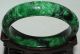 Ancient Chinese Green Jade Handwork Carved Embossment Pattern Jade Bracelet Bracelets photo 5
