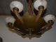 Art Deco Bronze/brass Figural 6 - Light Chandelier With Alabaster Shade Chandeliers, Fixtures, Sconces photo 8