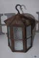 Rare Quality Arts & Craft Wrought Iron 6 Angular Lantern Chandeliers, Fixtures, Sconces photo 7