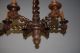 A Vintage Carved In Wood Double Open Barley Twist 6 - Light Chandelier Chandeliers, Fixtures, Sconces photo 3
