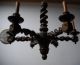 A Vintage Carved In Wood Double Open Barley Twist 6 - Light Chandelier Chandeliers, Fixtures, Sconces photo 5
