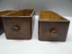 Of Three Antique Old Wood Wooden Sewing Machine Table Drawers Parts Nr Furniture photo 1