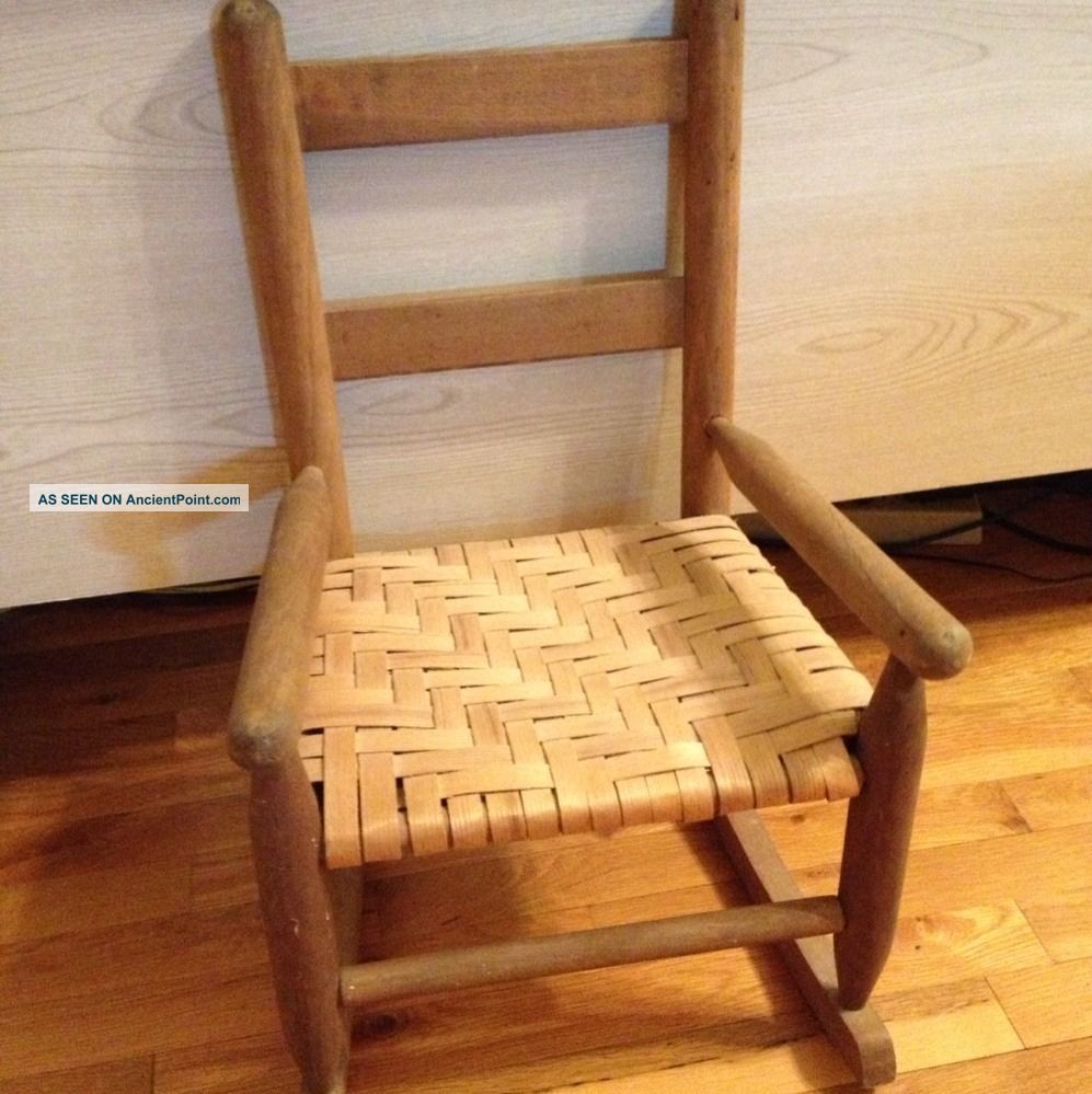 Child's Wooden Antique Ladder Back Chair