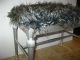 Hollywood Regency Glam Silver French Bench Mod Furry Acrylic Fabric Retro Post-1950 photo 7