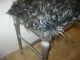 Hollywood Regency Glam Silver French Bench Mod Furry Acrylic Fabric Retro Post-1950 photo 8