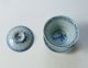 Antique Chinese Blue White Tea Cup Set With Mark Bowls photo 1
