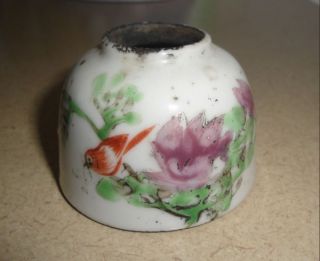 Old Chinese Porcelian Bird/flower Brush Washer photo