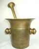 19 Century Solid Brass Mortar & Pestle,  Has Been In Same Family Over 140 Yrs Other photo 4