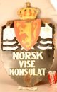Norway Vise Council Sign Norsk Konsulate Porcelain Enamel Antique Embassy Vintag Signs photo 4