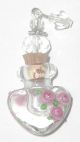 1 Vintage Crystal Oil/perfume Bottle Murano Art Deco Glass Charm Pendant Cz Bead Perfume Bottles photo 3