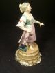 Rare Antique Meissen Porcelain Figure Of Girl On Barrel Celebrating Wine Harvest Urns photo 1