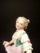 Rare Antique Meissen Porcelain Figure Of Girl On Barrel Celebrating Wine Harvest Urns photo 4