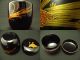 Japanese Traditional Lacquer Wooden Tea Caddy Samurai Helmet Makie Chu - Natsume Tea Caddies photo 9