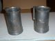 2 Antique Asian Pewter Tankard Steins With Engraved Dragons - Glasses & Cups photo 2