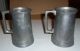 2 Antique Asian Pewter Tankard Steins With Engraved Dragons - Glasses & Cups photo 3
