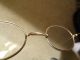 Antique Eye Glasses Wire Rimmed Oval Yellow Fellow Spectacles Hard Case Vintage Optical photo 4