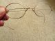 Antique Eye Glasses Wire Rimmed Oval Yellow Fellow Spectacles Hard Case Vintage Optical photo 6