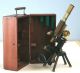 J Swift & Son Antique Brass Patent Portable Histological Microscope W/case C1895 Microscopes & Lab Equipment photo 6
