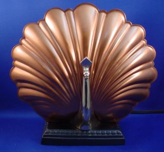 Antique Art Nouveau Peacock Metal Desk / Table Lamp - Art Deco photo