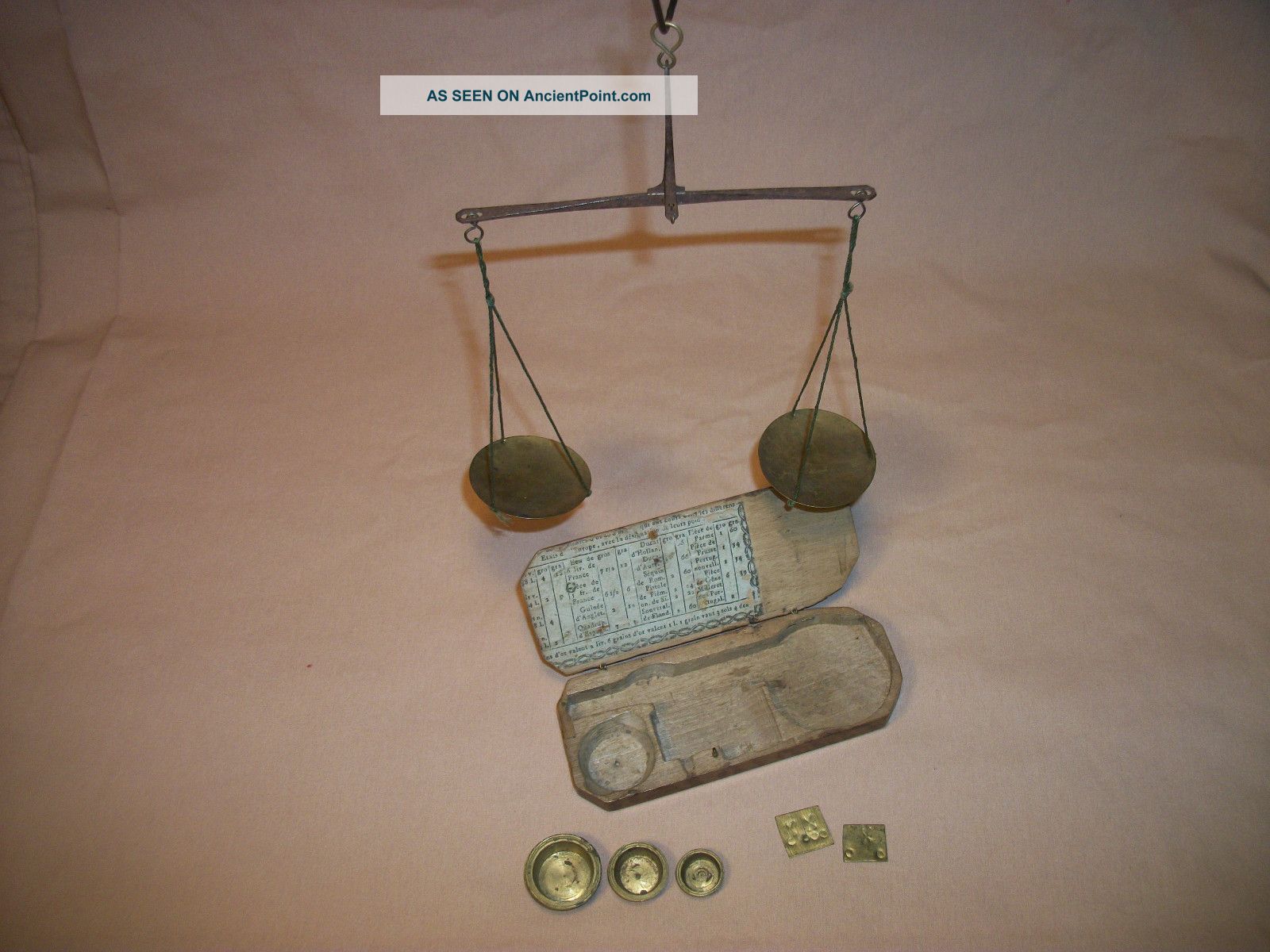 Antique 19th Century French Pocket Suspension Balance Scale. . . . .  39. . . .  L@@k Scales photo