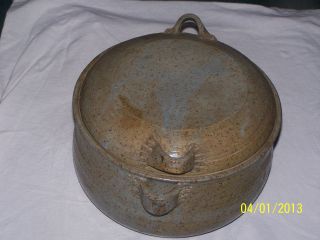 Up For Very Rare Large [stoneware Pot] & Lib 1850 Or Older Claw Handle photo