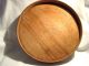 19th C Round Covered Wooden Pantry Box Impressed 