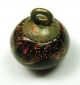 Antique Glass Ball Button Black & Gold Red Green Sparkle Design Buttons photo 2