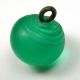 Antique Glass Ball Button Green Color Swirl Back Buttons photo 2