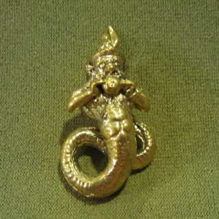 Rahu Om Jan Moon Snake Wealth Rich Luck Charm Thai Amulet photo