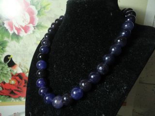 Chinese Purple Big Jade Necklace&pendant/44cm L=17.  5inch photo